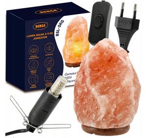 BERGE Solná lampa 3-5kg - Ionizátor / noční lampa
