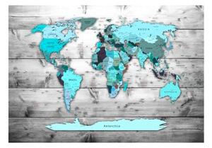 Fototapeta - World Map: Blue Continents