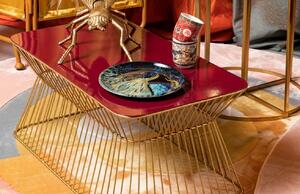Vínovo zlatý kovový konferenční stolek BOLD MONKEY NO OFFENCE
