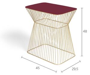 Vínovo zlatý kovový odkládací stolek BOLD MONKEY NO OFFENCE 45 x 29,5 cm