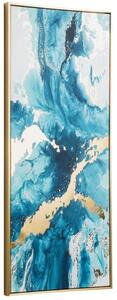 Modro zlatý abstraktní obraz Kave Home Iconic 120 x 50 cm