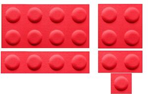 Dekorativní obklad do dětského pokoje LEGO filc červený Velikost: 15x30cm