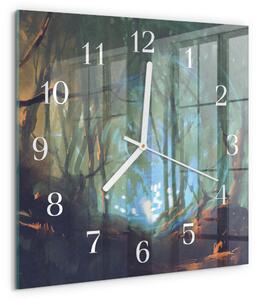 Skleněné hodiny Mystický les zskb-30x30-00091675