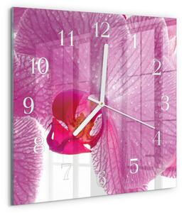 Skleněné hodiny Orchidej zskb-30x30-00086356
