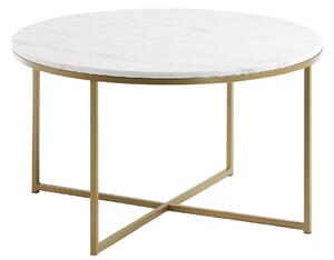 Bílý mramorový konferenční stolek Kave Home Sheffield 80 cm