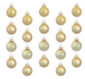 Set vánočních ozdob ve zlatých odstínech