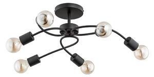 Přisazený lustr HELIX 6xE27/15W/230V černá