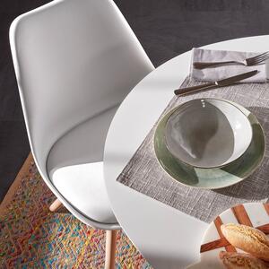 Bílá koženková jídelní židle Kave Home Ralf