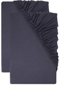 Livarno® Sada žerzejových napínacích prostěradel, 90–100 x 200 cm, 2dílná, tmavě modrá (800013264)