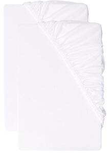 Livarno® Sada žerzejových napínacích prostěradel, 90–100 x 200 cm, 2dílná, bílá (800013267)