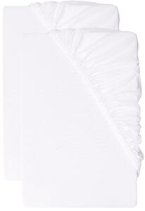 Livarno® Sada žerzejových napínacích prostěradel, 90–100 x 200 cm, 2dílná, bílá (800013267)