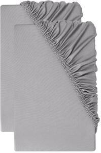 Livarno® Sada žerzejových napínacích prostěradel, 90–100 x 200 cm, 2dílná, šedá (800013266)