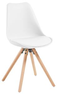 Bílá koženková jídelní židle Kave Home Ralf