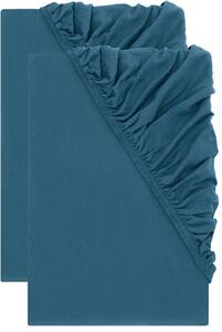Livarno® Sada žerzejových napínacích prostěradel, 90-100 x 200 cm, 2dílná, modrá (800013279)