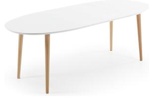 Bílý lakovaný rozkládací jídelní stůl Kave Home Oqui 140/220 x 90 cm