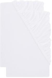 Livarno® Sada žerzejových napínacích prostěradel, 90-100 x 200 cm, 2dílná, bílá (800013276)