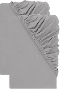 Livarno® Sada žerzejových napínacích prostěradel, 90-100 x 200 cm, 2dílná, šedá (800013277)
