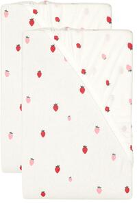 Livarno® Sada žerzejových napínacích prostěradel, 90-100 x 200 cm, 2dílná, jahody (800013346)