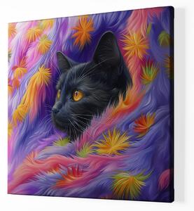 Obraz na plátně - Kočka zachumlaná FeelHappy.cz Velikost obrazu: 40 x 40 cm