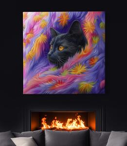 Obraz na plátně - Kočka zachumlaná FeelHappy.cz Velikost obrazu: 40 x 40 cm