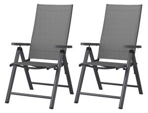 Livarno® Hliníkové polohovací křeslo Houston, antracitová, 2 kusy (100400703)