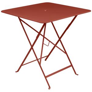 Zemitě červený kovový skládací stůl Fermob Bistro 71 x 71 cm