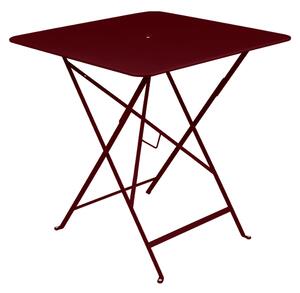 Třešňově červený kovový skládací stůl Fermob Bistro 71 x 71 cm