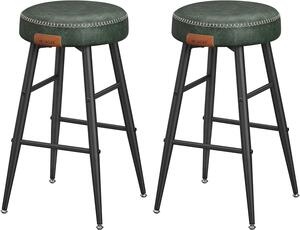 VASAGLE Barová židle - zelená - 49,5x63x49,5 cm - set 2 ks