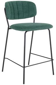 Nordic Living Tmavě zelená látková barová židle Alica 65 cm