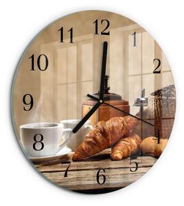 Skleněné nástěnné hodiny Croissanty zsoc-fi30-00176940