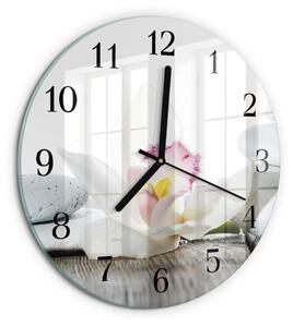Skleněné nástěnné hodiny Orchidej zsoc-fi30-00181035