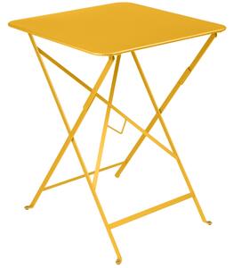 Žlutý kovový skládací stůl Fermob Bistro 57 x 57 cm