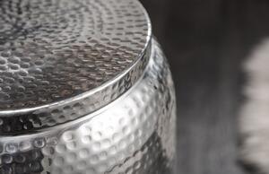 Moebel Living Stříbrný kovový odkládací stolek Cuvre 35cm