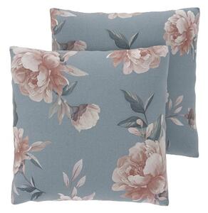 Livarno® Potah na polštář Renforcé, 50 x 60 cm, 2 kusy (květiny/modrá) (100408444001)