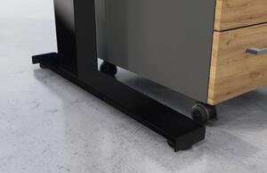 Dubový kancelářský stůl GEMA Leanor 160 x 80 cm s černou podnoží