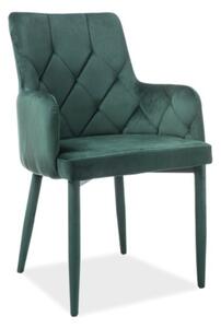 Jídelní židle Ricardo Velvet, zelená / černá