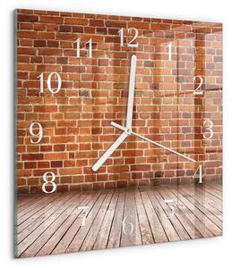 Skleněné hodiny Cihlová zeď zskb-30x30-00094617