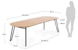 Dubový rozkládací jídelní stůl Kave Home Novac 140-220 x 90 cm