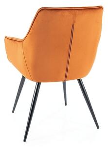 Jídelní židle Lilia Velvet, oranžová / černá