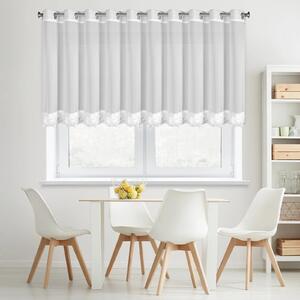 KRÁTKÁ ZÁCLONA NA KROUŽCÍCH LUISA 400X80 CM BÍLÁ