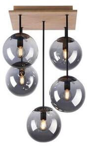 JUST LIGHT. 11395-79 - Lustr na tyči WIDOW 5xE14/25W/230V dub