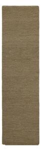 Khaki ručně tkaný vlněný běhoun 80x230 cm Harris Boucle – Flair Rugs