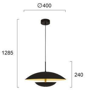 LED Lustr na lanku MONICA LED/16W/230V černá/zlatá