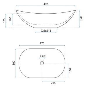 REA-U6507 - Umyvadlo na desku ROYAL MINI 30x47 cm keramika/bílá