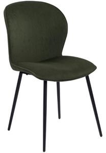 Scandi Olivově zelená sametová jídelní židle Evelen