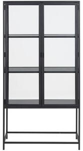 Scandi Černá kovová vitrína Darila 150 x 77 cm