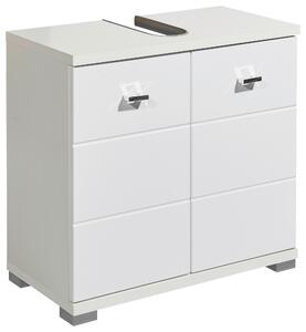 SKŘÍŇKA POD UMYVADLO, vysoce lesklá bílá, bílá, 60/57/31 cm Xora - Koupelnové série