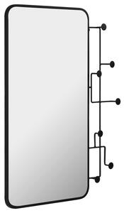 Černé kovové nástěnné zrcadlo Kave Home Vianela 63 x 82 cm