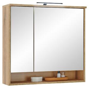 ZRCADLOVÁ SKŘÍŇKA, barvy dubu, barvy dubu, 80/75/23 cm MID.YOU - Koupelnové série, Online Only