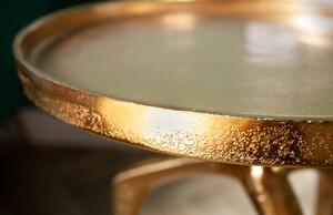 Moebel Living Set dvou zlatých kovových odkládacích stolků Zora 34/28 cm